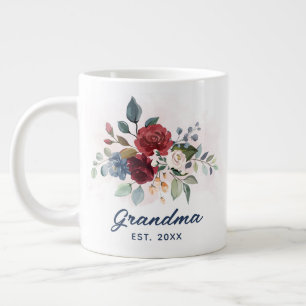 Elegant Grandma Blommigt Mors dag Anpassningsbar Jumbo Mugg