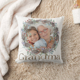 Elegant Grandma Faux Guld Botanical jul Kudde