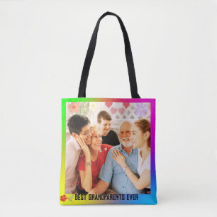 Elegant Grandparent Barnbarn Family Photo Gift Tygkasse