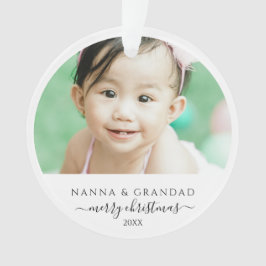 Elegant Grandparent Photo Julgran Ornament