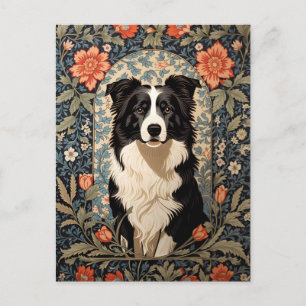 Elegant Gräns Collie William Morris Inspired Vykort