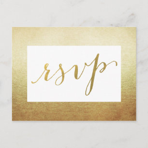 Elegant Gräns Faux Gold Foil Bröllop OSA Inbjudan Vykort