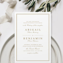 Elegant gräns guld-klassens minimalistisk bröllop