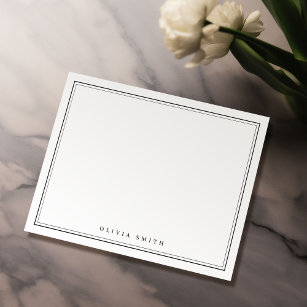 Elegant gräns minimalistisk personlig Stationery Anteckningskort