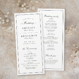 Elegant gräns minimalistiskt bröllopsprogram program