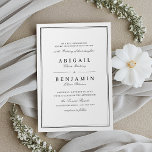Elegant gräns svartvit minimalistisk bröllop inbjudningar<br><div class="desc">Elegantens svarta och vita minimalistiska utformning,  enkel och klassande. Underbar för det moderna klassiska bröllop,  vintage bröllop och det formella bröllop. Visa alla matchande biet i samlingen.</div>