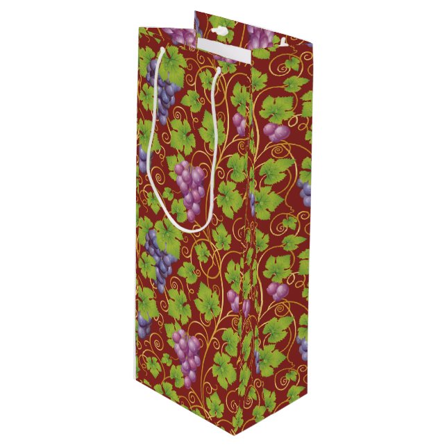 Elegant Grapes Papper Vin Tote (Framsidan Vinklad)