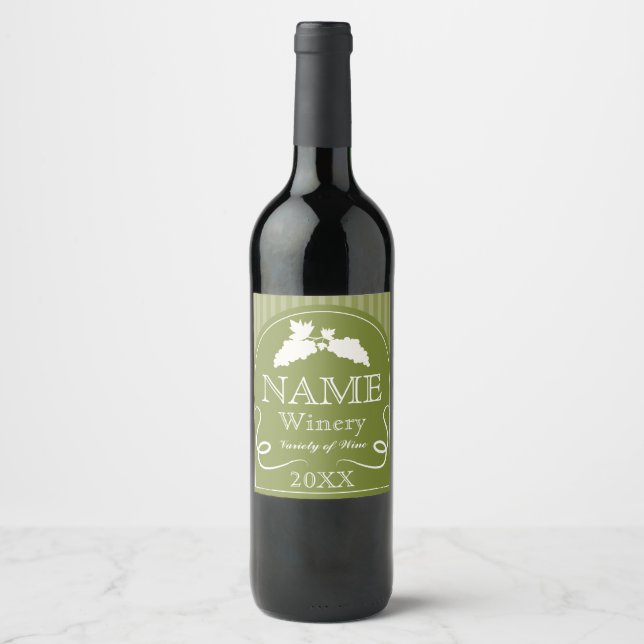 Elegant grapevine design for vin label vinflaska etikett (Framsida)