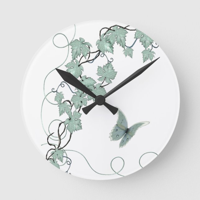 Elegant Grapevine Kitchen Clock Rund Klocka (Framsida)