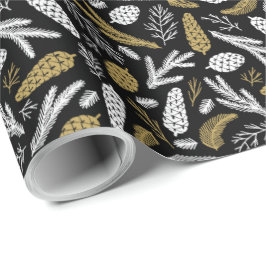 Elegant Gräs Cone Black och Guld Presentpapper