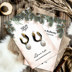 Elegant Gräs Earring Visning Visitkort