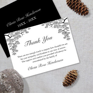 Elegant Gräs Gren Bereavement Funeral Tack Kort