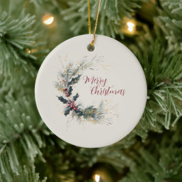 Elegant Gräs och brinnande andedräkt med Guld acce Julgransprydnad Keramik