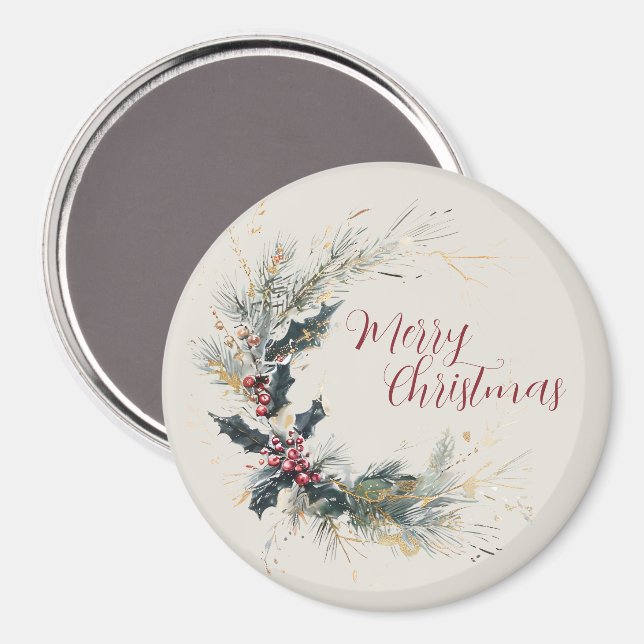 Elegant Gräs och brinnande andedräkt med Guld acce Magnet (Front/Back)