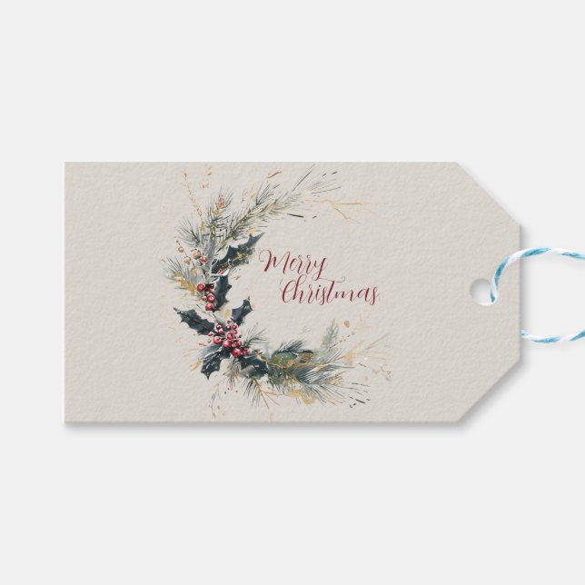 Elegant Gräs och brinnande andedräkt med Guld acce Presentetikett (Framsidan (Horisontell))