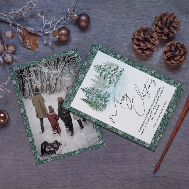 Elegant Gräs Photo Helgdag Card Julkort (Skapare uppladdad)