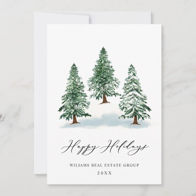 Elegant Gräs Träd, julbolag Hälsning Julkort (Framsida)