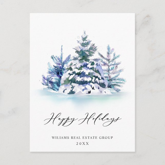 Elegant Gräs Träd, julbolag Hälsning Vykort (Framsida)