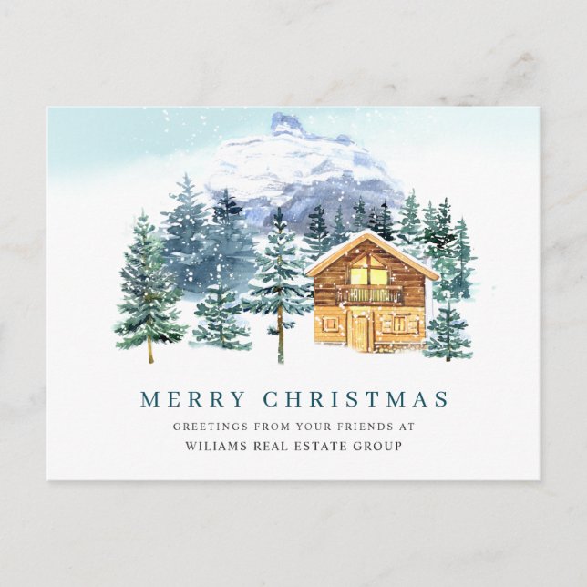 Elegant Gräs Träd, julbolag Hälsning Vykort (Framsida)