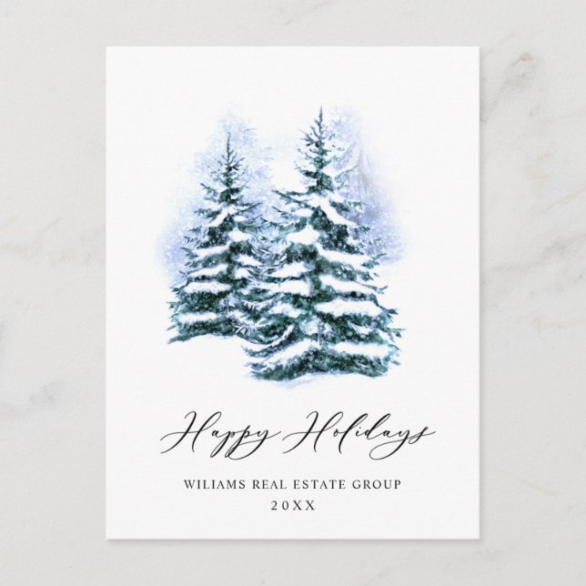 Elegant Gräs Träd, julbolag Hälsning Vykort (Framsida)