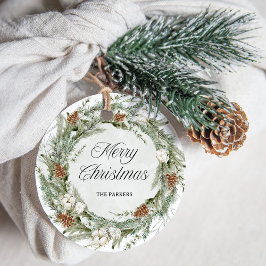 Elegant Gräs Wandan och Greenery | GOD JUL Gåvor Etiketter