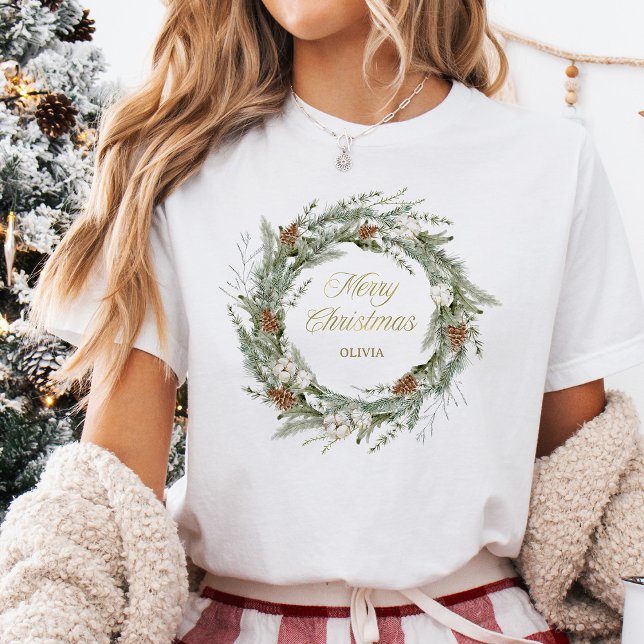 Elegant Gräs Wandan och Greenery | GOD JUL T Shirt (Skapare uppladdad)