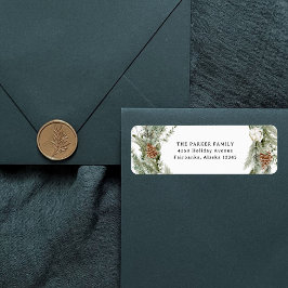 Elegant Gräs Wandan och Greenery | Jul Returadress Etikett