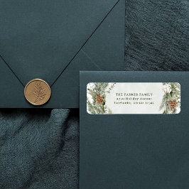 Elegant Gräs Wandan och Greenery | Jul Returadress Etikett