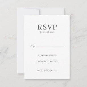 Elegant Gråskala RSVP-kort OSA Kort