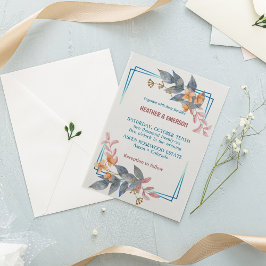 Elegant grått- blommor Bröllopsinbjudan Inbjudningar