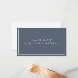 Elegant Grått Blue Modern Personlig Office Namn Anteckningskort