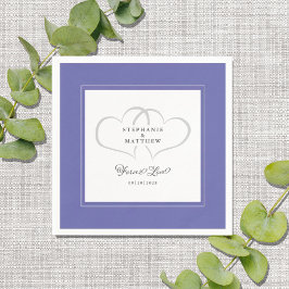 Elegant Grått Bröllop Hearts Forever love Pappersservett