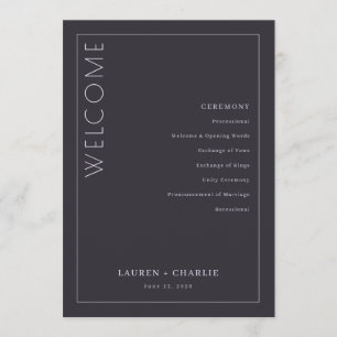 Elegant grått ceremoniprogram program