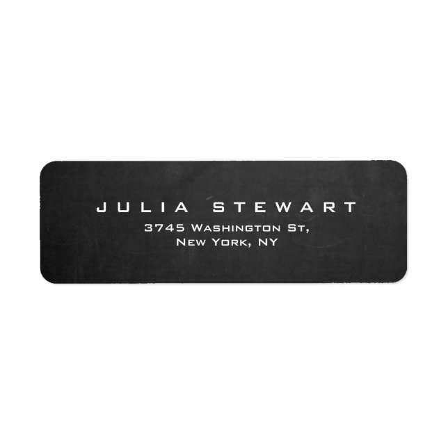 Elegant Grått Chalkboard Professionell Modern Returadress Etikett (Framsidan)