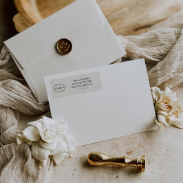 Elegant Grått Classic Chic Monogram Returadress Etikett