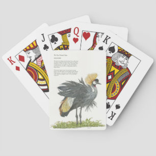 Elegant Grått Crowned Crane Casinokort