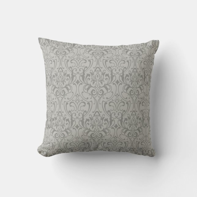 Elegant Grått-damminspirerad mönstrad Throw Pillo Kudde (Framsida)