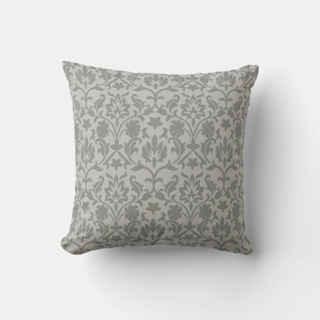 Elegant Grått-damminspirerad mönstrad Throw Pillo Kudde (Framsida)