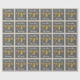 Elegant, Grått, Faux Guld 79:e födelsedagen + Namn Presentpapper