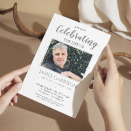 Elegant Grått Firande i livets fotoinbjudan Inbjudningar