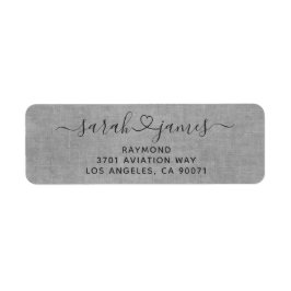 Elegant Grått Gått med av Kärlek Bröllop Returadre Returadress Etikett