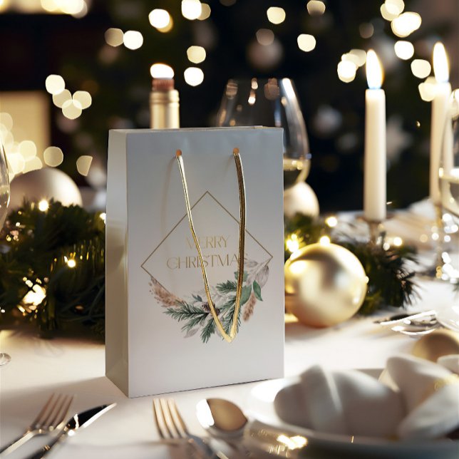 Elegant Grått God jul (The gift bag includes a white cord handle, but you can replace it with a ribbon or other material)