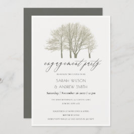 ELEGANT GRÅTT GULD FALL AUTUMN TRÄD FÖRLOVNING CAR INBJUDNINGAR