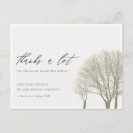 ELEGANT GRÅTT GULD FALL AUTUMN TRÄD TACK VYKORT