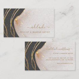 Elegant Grått Guld Glitter Namnteckning skriptagat Visitkort