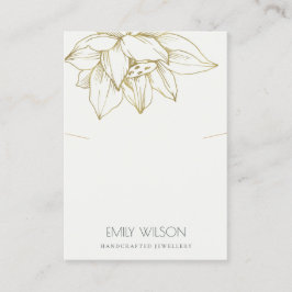 ELEGANT GRÅTT GULD LOTUS ENKELT NECKLACE VISNING VISITKORT