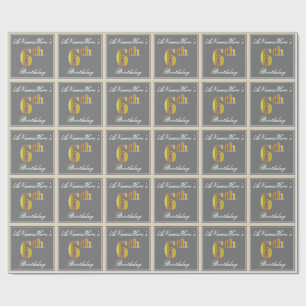 Elegant, Grått, helgdag vid Guld 6e Presentpapper