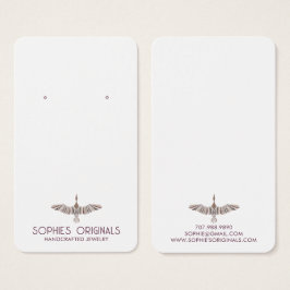 Elegant Grått Lavender Flies Bird Earring Visning Visitkort