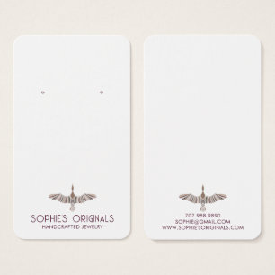 Elegant Grått Lavender Flies Bird Earring Visning Visitkort