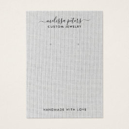 Elegant Grått Linen Jewelry Earring Visning Card Visitkort